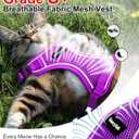 Cat Harness and Leash for Walking Escape Proof Soft Adjustable Cat Leash Breathable Comfortable Vest Easy to Wear Kitten Harness for Outdoor Travel (Purple, XS (4-6lb))
