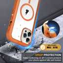 Miracase for iPhone 13 Pro Case 6.1",Full-Body Protection,Clear Bumper Case with Built-in 9H Tempered Glass Screen Protector,Military-Grade Drop Protection Outdoor Phone Case for iPhone 13 Pro, Orange
