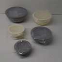 Rae Dunn Mixing Bowls with Lids - 10 Piece Plastic Nesting Bowls Set includes 5 Prep Bowls and 5 Lids (Grey) 