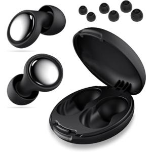 3 x Ear Plugs for Sleeping Snoring Men Christmas Gifts Small Stocking Stuffers-45dB Noise Cancelling Reduction, Hearing Protection Silicone Ear Plugs for Christmas Concerts +8 EarTip (Classic Black)