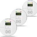 3 Packs Carbon Monoxide Detectors - Carbon Monoxide Alarm Battery Powerd, CO Detector Alarm Monitor Battery Operated with Digital Display for Home Apartment Hotel Office(WA668-1)
