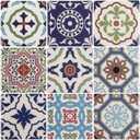 LONGKING Peel and Stick Backsplash Tile Stickers, Pistachio and Blue Tile for Kitchen, Stick on Wall Tiles (10 Sheets)