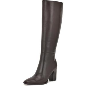 Nine West Women's Zazz Boot, Dark Brown Leather 201, 7