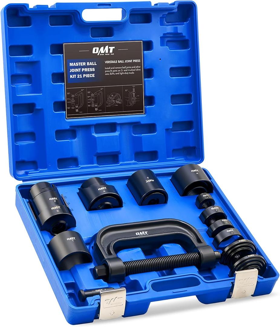 Orion Motor Tech Ball Joint Press Kit, 21-Piece Master Ball Joint Removal Tool with C-Frame, Heavy-Duty Brake Anchor Pin U Joint Ball Joint Press Tool for 2WD and 4WD Cars