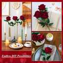 50 PCS Burgundy Roses Artificial Flowers, Fake Roses with Stem Realistic Silk Roses for DIY Wedding Bouquets Table Centerpieces Arrangements Baby Shower Birthday Home Decor Valentines Day Gift for Her