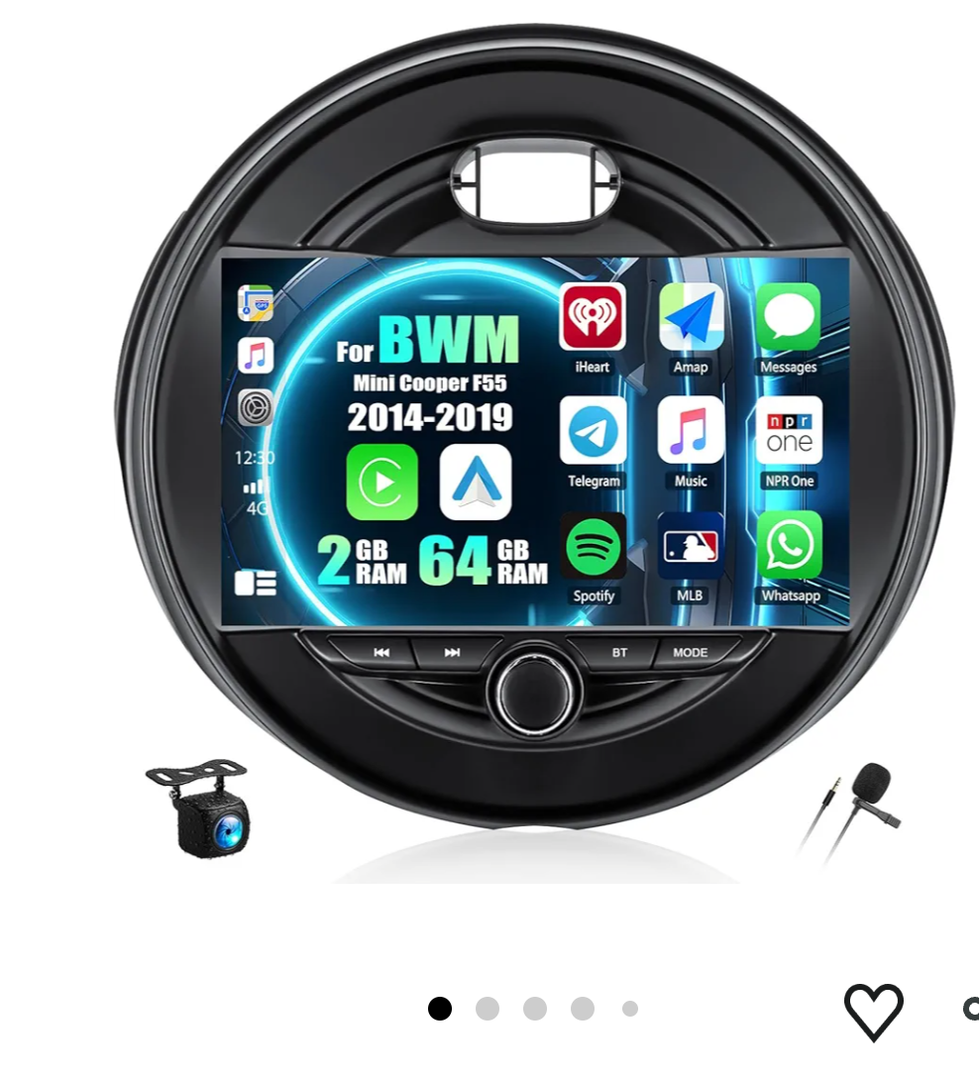 SIXWIN Android Car Play Screen for BWM Mini Cooper F55 2014-2019 9 Inch Touch Screen with CarPlay Android Auto Mirror Link Bluetooth FM 28UI Backup Camera GPS WiFi FM SWC MIC 2G+64G