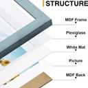 decorUhome 16x16 Picture Frame Fits 12x12 Photos with Mat, Rustic Blue
