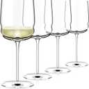 Luigi Bormioli Grandioso - 15.25 Oz. Chardonnay Wine Glasses Set of 4 - Crystal Glass Set - Unique and Modern White Wine Glass - Made in Italy, Dishwasher Safe