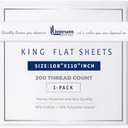 Linteum Textile Percale Flat Bed Sheets - 1 Pack, 108x110 Inches - King White Cotton Blended Top Sheet 200 Thread Count, Shrinkage & Fade Resistant - Ideal for Hotel, Motel & Rental Properties
