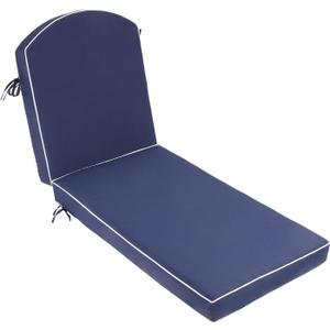 80 x 26 inch Outdoor Chaise Lounge Cushion Extra Wide High-Water Resistant 3" Resilience Foam Lounge Chair Cushion with 4 Ties for Patio Pool