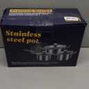 Stainless Steel pots and pans set, 6 Piece Nonstick Induction Kitchen Cookware Set, Works with Induction/Electric and Gas Cooktops, Nonstick, Oven Safe, Camping Cookware