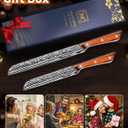 2PCS Serrated Bread Knife Set, Razor Sharp for Homemade Bread Slicing Cutting Baguette, Sourdough Bread, Bagels, Cake Gifts for Men Women