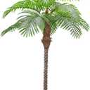 AnTing Artificial Palm Trees 6.5ft Tall Fake Tree for Outside, 78in 15Leaves Large Palm Trees for Patio Pool Home Office Decor【Increased UV Protection】（1 Pack）