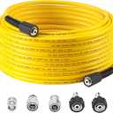 Tool Daily Pressure Washer Hose 100 FT X 1/4", Power Washer Replacement Extension Hose with M22 14mm Fitting, Kink Resistant,3/8" Quick Connect Kit For Gas & Electric Pressure Washer, 3600 PSI