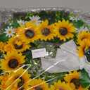 Front Door Wreath Sunflowers and Daisies, 20" Spring Wreaths for Front Door, Wreaths for Front Door w/Long Door Hook, Optional Reversible Welcome and Blessed Sign Spring Wreath, Front Door Decor