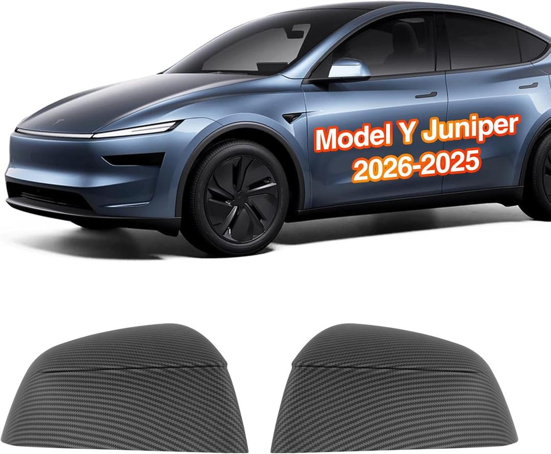 for Tesla Model Y Juniper Mirror Covers, Guard Covers Protector for Model Y Exterior Accessories (Matte Carbon Pattern)