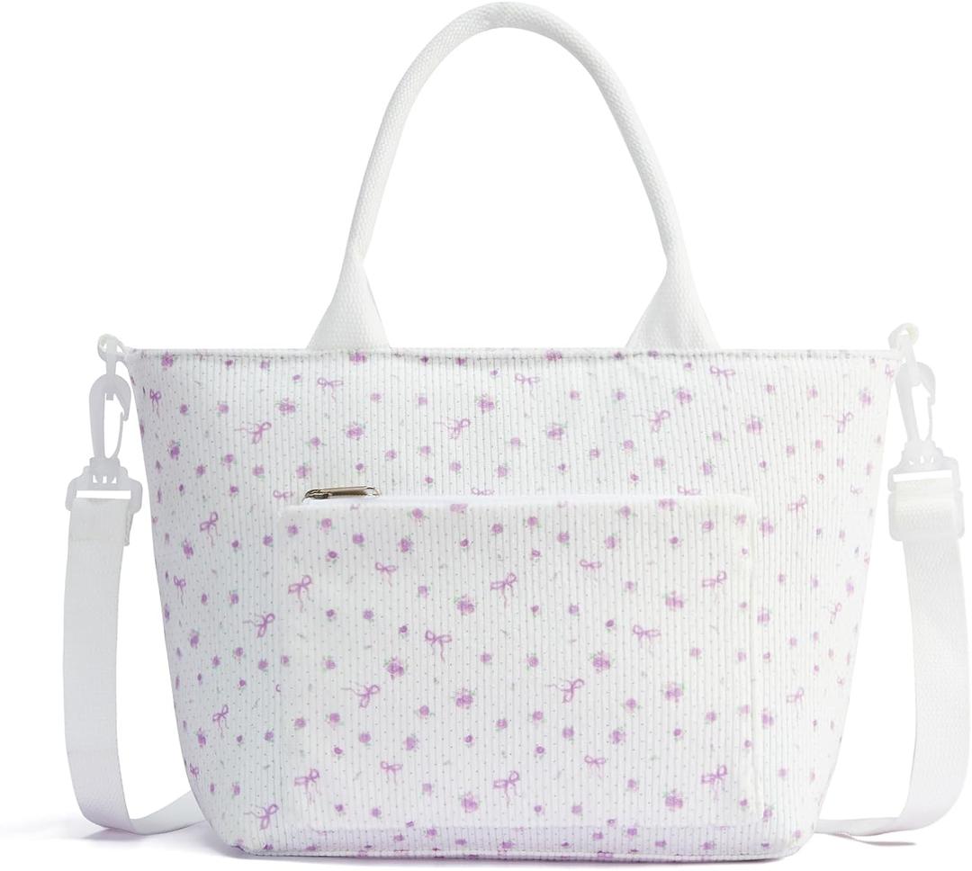 Lunch Bag for Women Adult Large Insulated Lunch Box Girl Cute Corduroy Lunch Tote Bags Reusable Leakproof Cooler Work Picnic