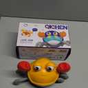 Crawling Crab Baby Toys Upgrade Version - 3 Speed & Music Control, Cute Dancing Essentials Electric Induction Sensory Stuff Moving Toy for 3 4 5 6 7 8 9 10 11 12 Year Old Boys or Girls (Orange)