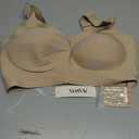 Vertvie Jelly Bras for Women Plus Size Minimizer Soft Wireless Push Up Bra Full Supportive Older Lift Back Coverage Bralette (Beige, 40D)