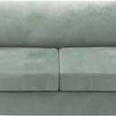 H.VERSAILTEX Sofa Cover 3 Piece T Cushion Sofa Slipcovers Thick Velvet Couch Cover Stretch T Cushion Sofa Covers for 2 Cushion Couch with 2 Individual T Cushion Covers Washable, Sea Grass