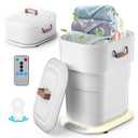 MFTEK 27L Towel Warmer for Bathroom, Foldable Heated Towel Warmers Bucket, Spa-Like Towel Heater with Timer, Auto Shut Off, Ambient Light, Fits Large Towels, Blankets, Bathrobes, Great Gift Idea