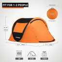 EchoSmile Pop Up Camping Tent, 2 Person Easy Setup Tent, Water Resistant Dome, Portable with Carry Bag