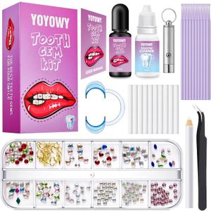 YOYOWY Tooth Gem Kit,Teeth Jewelry Kit with Glue and Light,Tooth Gems Kit for Teeth,Professional DIY Tooth Gem Kit,Fashionable Crystal for Teeth Sweet Smile Gems