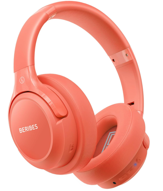 BERIBES Bluetooth Headphones Over Ear, 65H Playtime and 6 EQ Music Modes Wireless Headphones with Microphone, HiFi Stereo Foldable Lightweight Headsets, Deep Bass for Home Office Cellphone PC Ect.
