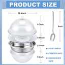 Iced Salad Bowl Large Chilled Serving Bowl 4 Tier Cold Serving Tray Dishes with Lids Veggie Platter with 4 Spoons for Party Buffet to Keep Fruit Food Potato Pasta Cold(26 cm)