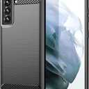 Case for Galaxy S21 5G Case, for Samsung S21 SM-G991U Carbon Fiber Case Slim Soft TPU Case Shock-Absorption Protective Shockproof Phone Cover for Samsung Galaxy S21 5G Black