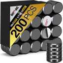 DIYMAG Strong Magnets 200Pcs 0.71x0.12Inch Fridge Refrigerator Magnet for Crafts with Adhesive Backing Magnetic Small Black Button Ceramic Circle Craft Round Heavy Duty Adhesive Neodymium Whiteboard (18x3mm)