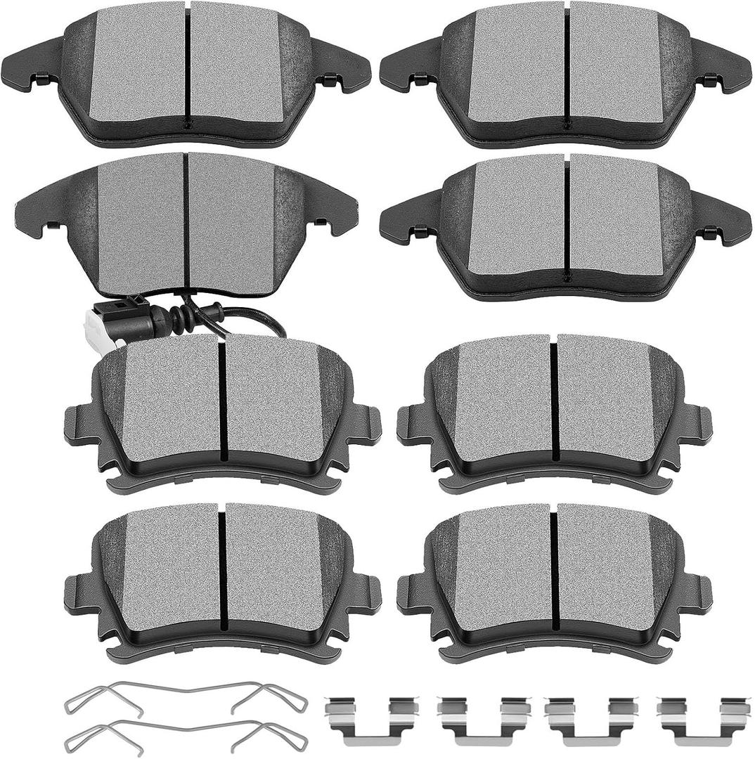 Ceramic Brake Pads Kits,SCITOO 8pcs Brakes Pads Set fit for Audi A3,A3 Quattro,TT,TT Quattro,for VW CC,for Eos,for Golf,for GTI,for Jetta,for Passat,for Passat CC,for Rabbit