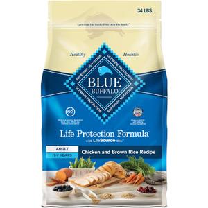 Blue Buffalo Life Protection Formula Adult Dry Dog Food, Helps Build and Maintain Strong Muscles, Made with Natural Ingredients, Chicken & Brown Rice Recipe, 34-lb. Bag (EXP 12/31/36)