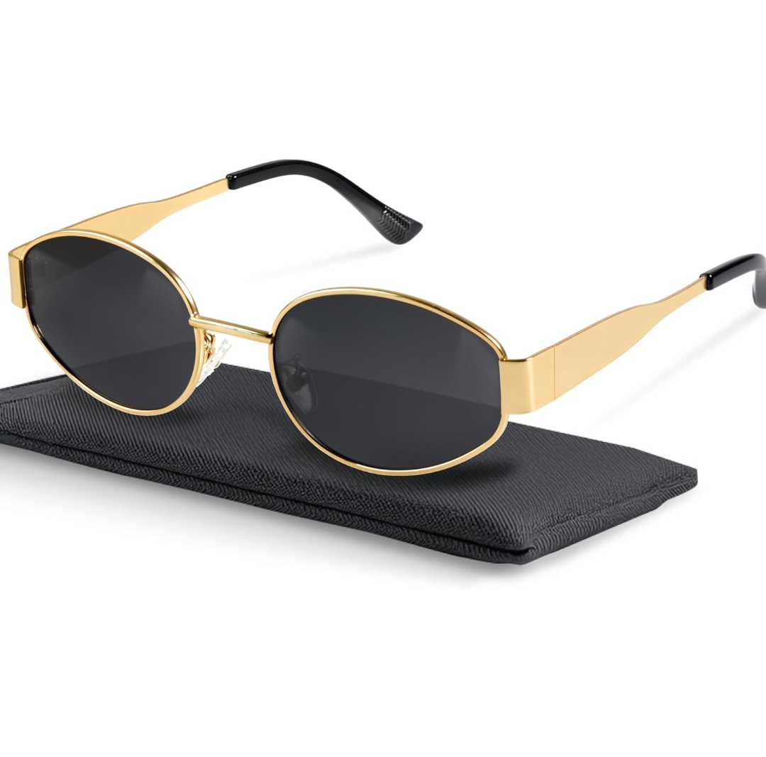 livho 2025 Trendy Oval Sunglasses - Stylish Polarized Shades for Everyday - Retro Metal Frames
