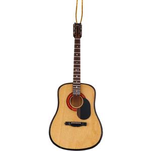 Wooden String Miniature Guitar Hanging Ornament Mini Musical Instrument Replica Holiday Tree Home Decoration Display Ornament (5.12" Acoustic Guitar)