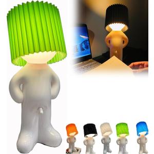 Shy Boy Table Lamp, Creative Charming Bedroom Night Light, Cute Boy Night Light, Interesting Bedside Table Lamp, Holiday Gifts for Him/Her(Green, Standing)