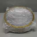 supernal 12pcs Clear Charger Plates Plastic Gold Chargers With Beaded Rimmed 13Inch Set of 12 Premium Plastic Dinnerware for Dinner Plates Suitable For Wedding, Party, Birthday, Mother's Day