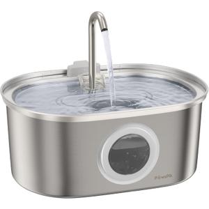 PawsPik SS-01 Stainless Steel Faucet-Design Cat Fountain 108.2 oz.