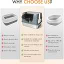 Stainless Steel Litter Box with Lid Enclosed Litter Box for Medium Cats