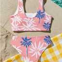 RoseSeek Girl's 2 Piece Striped Bowknot Swimsuit Set Wireless Cute Bathing Suit Summer Beachwear Bikini Sets