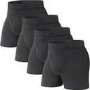 Pair of Thieves 4 Pack Mens Boxer Briefs - Soft, Stretchy, Moisture-Wicking Underwear for Men - All-Day Comfort and Support (Large, Midnight)