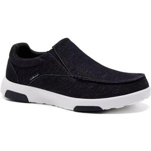 OrthoComfoot Men's Orthopedic Comfortable Slip-On Shoes with Arch Support, Orthotic Loafers for Plantar Fasciitis, Canvas Leisure Vintage Flat Walking Shoes for Foot and Heel Pain Relief, Size 11