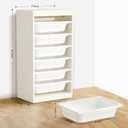 Beright Multipurpose Toy & Book Storage Cabinet with 6 Large Bins, White (17.6X11.8X32.7inch)