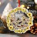 Jesuspirit Christian Shaker Ornament  You are Scripture Wreath with Sunflowers & Bible Verses | 3D Christmas Cross Ornament Gift for Friends or Family