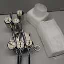 HiBay 6Light Ceiling Light Fixture, Adjustable LED Track Lighting Kit, Modern Sliver Spotlight with Glass Shade for Kitchen Living Room Hallway, E12 Base (Bulbs Not Included)