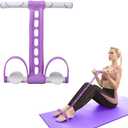 Yoga Pedal Resistance Band Elastic Pull Rope Fitness Sit-up Exercise Equipment at Home Gym Arm Abs Workout Equipment Leg Stretching Equipment (Purple)