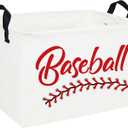Rectangular Baseball Baskets Easter Gift Basket Empty Kids Storage Bins Baby Boy Basket Kids Baseball Toy Storage Bin Organizer Box Baseball Room Decor for Home(Baseball Basket)