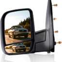 Front Left Driver Side Manual Dual Glass Side View Door Mirror Compatible With 2002-2008 FORD E150 E250 E350 E450 E550 Club Wagon Econoline Super Duty Fits FO1320253 3C2Z17683FAA