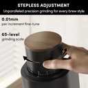 Single Dose Coffee Grinder,Wirsh Geimori GU38 Coffee Grinder with 38mm 6-Core Stainless Steel Conical Burr, 0.01mm Stepless Adjustment, Low Retention Espresso Grinder with Magnetic Dosing Cup,Black