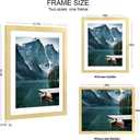 Hongkee 20x24 Frame Set of 2, Gold Wood Style - Display 16x20 Picture with Mat or 20 x 24 Poster without Mat, Wall Mounting Horizontal and Vertical